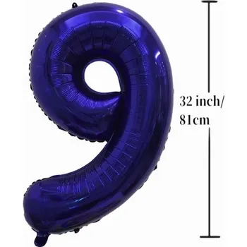 Balónek Fóliový balónek ČÍSLICE 9 Narozeninová oslava Granátový 32 palců