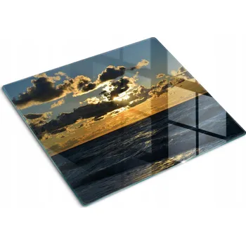 Obraz Skleněná deska s dekorativním potiskem Západ slunce nad mořem 60x52 cm