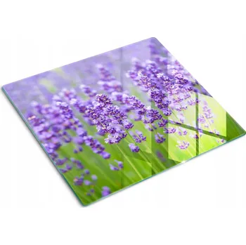 Obraz Kuchyňská Multifunkční Dekorativní Deska Tvrzené Sklo Levandule 60x52 cm