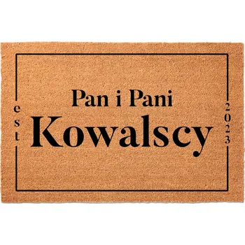 Rohožka KOKOSOVÁ ROHOŽKA 40X60 S INICIÁLY - VÁŠ DOMOV, OSOBNÍ, NA MÍRU, DO INTERIÉRU - HIT