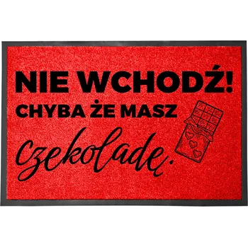 Rohožka VCHODOVÁ ROHOŽKA ČERVENÁ 40X60 CM VTIPNÁ DOMÁCÍ STYLOVÁ S POTISKEM DEKORACE