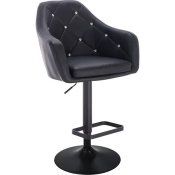 Barová židle LuxuryForm DESIGN Barová židle ROMA na černém talíři - černá