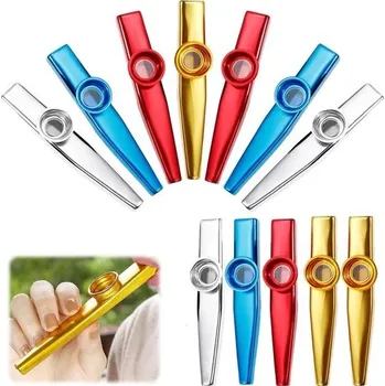 RobLuX 12 kusů Kazoo, nástroj Kazoo, pozlacený hudební nástroj Kazoo, membránové hudební nástroje