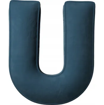 Polštář Polštář velurový s písmenem U, 40 cm, VELKÝ světle modrá