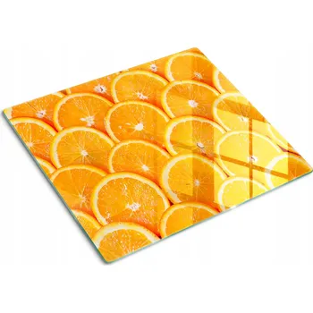 Obraz Dekorativní Deska z Tvrzené Sklo na Krájení - Plátky pomeranče 60x52 cm