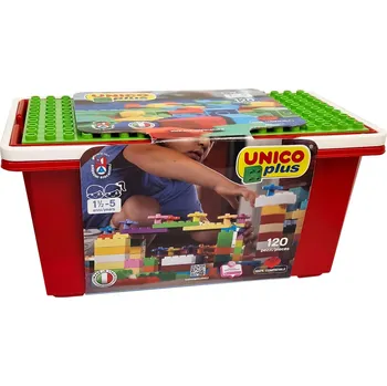 ostatní stavebnice Stavebnice Unico Plus 120 ks kostiček v plastovém kyblíčku neprůhlednémAndroni 8502-0001