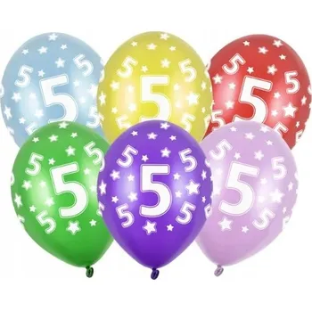 Balónek Balónky k 5. narozeninám mix barev 30 cm 6 Ks