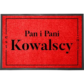 ČERVENÁ ROHOŽKA 40X60 S VLASTNÍMI INICIÁLAMI - PERSONALIZOVANÁ ROHOŽKA DO INTERIÉRU