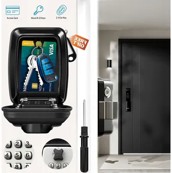 Železářství Kovová skříňka na klíče se zámkem na kód, nástěnný sejf - šedá