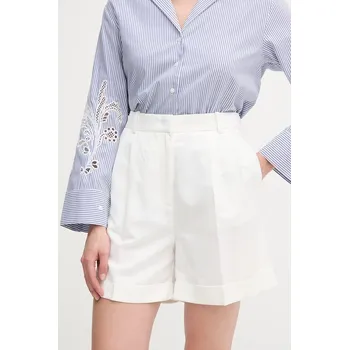 Dámské oblečení Šortky s příměsí lnu Tommy Hilfiger WW0WW47213 béžová 01X, vel. 42