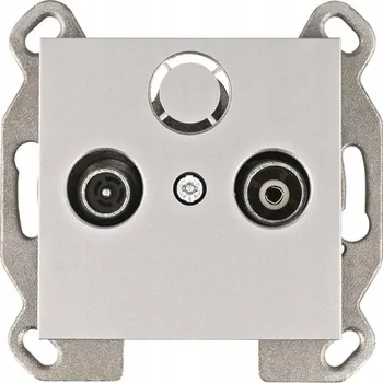 Elektrická zásuvka HAGER KONCOVÁ ANTÉNNÍ ZÁSUVKA RTV STŘÍBRNÁ LUMINA INTENSE WL3012