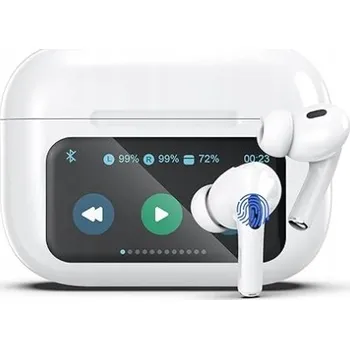 Sluchátka Sluchátka BEZDRÁTOVÁ do uší špuntová sportovní s mikrofonem BÍLÁ