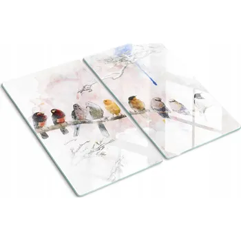 Obraz Skleněné kuchyňské desky na krájení s grafikou Ptáci na větvi 2x30x52 cm