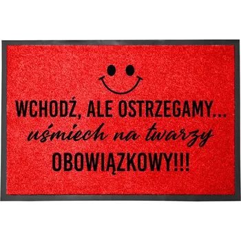 Rohožka VCHODOVÁ ROHOŽKA ČERVENÁ 40X60 CM - STYLOVÁ DEKORACE S VTIPNÝM POTISKEM