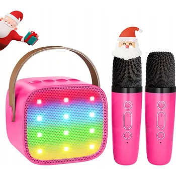 Mikrofon Karaoke mikrofon, přenosný Bluetooth reproduktor, vánoční + 2x mikrofon
