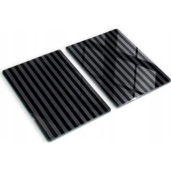 Obraz Skleněné dekorativní desky Na Servírování Jednohubek Šedé pruhy 2x40x52 cm