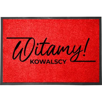 ČERVENÁ ROHOŽKA 40X60 s VAŠIMI INICIÁLAMI - PERSONALIZOVANÁ ROHOŽKA DO INTERIÉRU