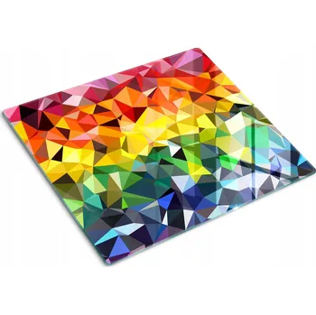 Obraz Skleněná kuchyňská deska na servírování s grafikou Geometrické tvary 60x52 cm