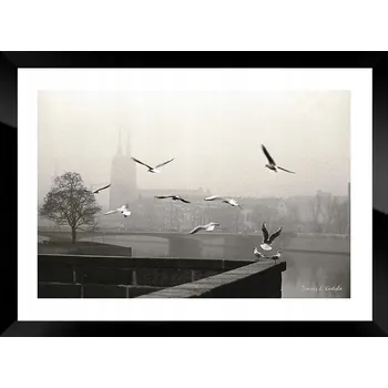 Obraz Plakát Zimní krajina nad Odrou v rámu 77,6 x 57,6 cm