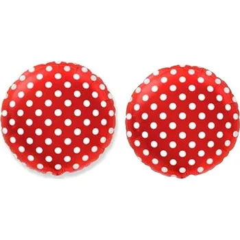 Balónek FLEXMETAL Balón foliový - kulatý, červený s bílými puntíky, 45 cm, 2 ks