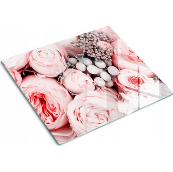 Obraz Multifunkční Dekorativní Skleněná Deska do Kuchyně Kytice Květin 60x52 cm