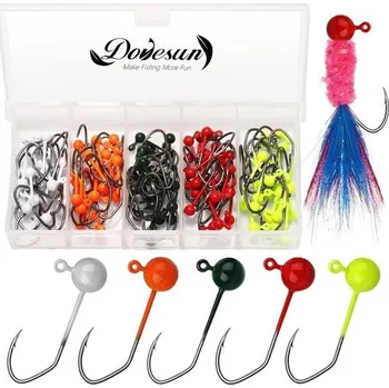 Dětská zbraň Dovesun 100 ks muškařských háčků, jigových hlaviček pro muškaření, vázání mušek ve tvaru V 0,8 g