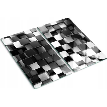 Obraz Dekorativní Skleněné Desky na Servírování Občerstvení Abstrakce krychle 2x30x52 cm
