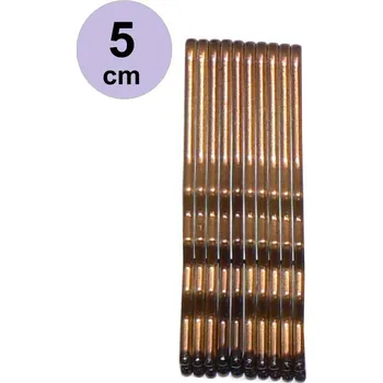 Labor Pro Pinetky do vlasů klasické sponky 5 cm na zicherce 10pcs Barva: Hnědá