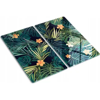 Obraz Dekorativní skleněné kuchyňské desky na krájení Tropické listy 2x30x52 cm