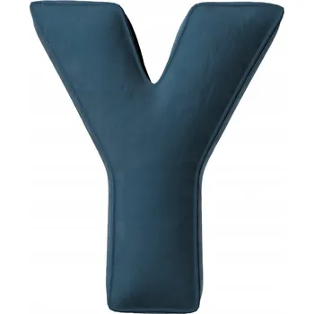 Polštář Sametový Polštář s písmenem Y, 40 cm VELKÝ světle modrá