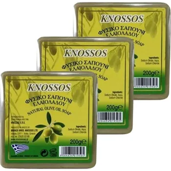 Péče o ruce KNOSSOS Řecké olivové mýdlo přírodní zelené 200 g, 3 ks