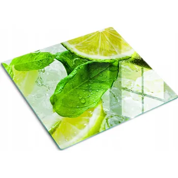 Obraz Skleněná deska na sporák Limetka s ledem 60x52