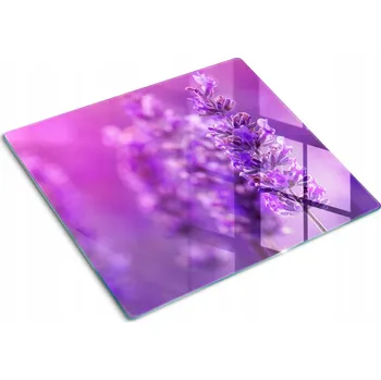 Obraz Kuchyňská Multifunkční Dekorativní Deska Tvrzené Sklo Levandule 60x52 cm