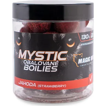 Boilies MAGIC WOLF MYSTIC Boilies OBALOVANÉ jahoda 22mm/130g