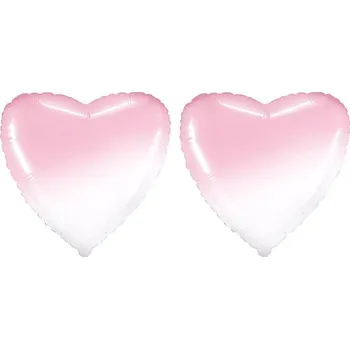 FOLAT Balón fóliový - srdce ombré, růžovobílé, 48 cm, 2 ks