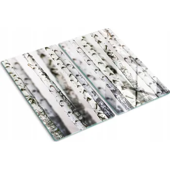 Obraz Skleněné Dekorativní Desky Na Servírování Jednohubek Březové kmeny 2x30x52 cm