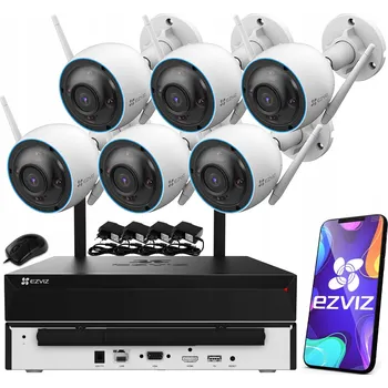 Bezpečnostní kamera WiFi Monitorovací Set EZVIZ 6x Venkovní Kamera 5MPx H3 3K + HDD 1TB