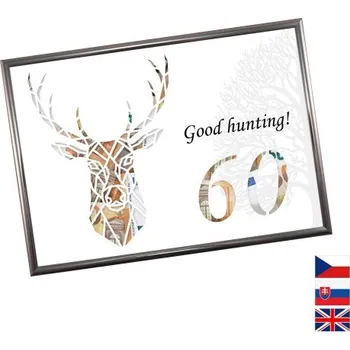 Žertovný předmět Rámeček na darování peněz - Myslivec, lovu zdar, Nápis anglicky, Rámeček 914 - antracitová