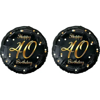 Balónek GoDan Balón foliový 40 let - happy birthday / narozeniny, 45 cm, 2 ks