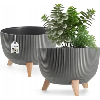 Květináč Květináč plast šedý Kadax 29 cm x 29 x 22,7 cm