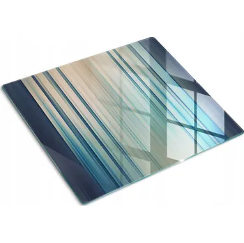 Obraz Skleněná kuchyňská deska na krájení s grafikou Modré pruhy 60x52 cm