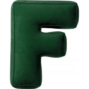 Polštář Polštář velurový písmeno F, 40 cm VELKÝ - zeleň
