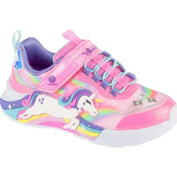 Dívčí tenisky Růžové dívčí svítící tenisky Skechers Unicorn Chaser 302298L-PKMT Velikost: 32