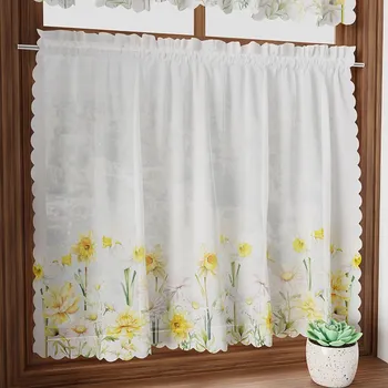 Záclona Bílá voálová vitrážková záclona VIOSENNA 100x60 cm