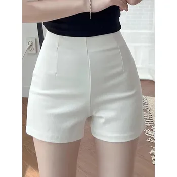 Dámské kraťasy Dámské letní stahující šortky s vysokým pasem Barva: Bílá, Velikost: M