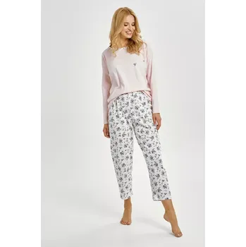 Pánské pyžamo 3450 DÁMSKÉ DLOUHÉ PYŽAMO ELLA S-XL Růžová L