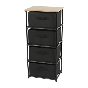 regál DOCHTMANN Regál s úložnými boxy černý 4 police 39x29,7x89cm