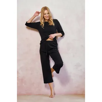 Pánské pyžamo 3445 DÁMSKÉ DLOUHÉ PYŽAMO MELANIA S-XL černá S