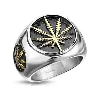 Prsten OPR01451-66 Pánský ocelový prsten list