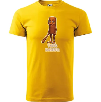 Pánské tričko Sablio Tričko s potiskem Tung sahur - Italian Brainrot - žluté M